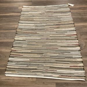 New Rag Rug up cycled weaved by Fiber Artist 45” long